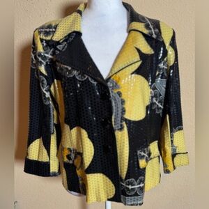 Clara S sequin Yellow and Black Women's jacket